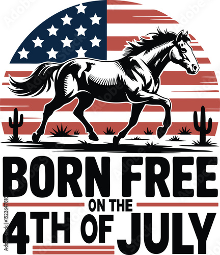 American Independence Day celebration And patriotic animal July celebration vector
