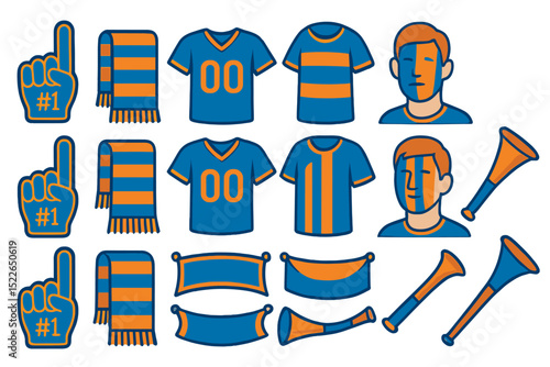 Cheering fans with sports gear and accessories designed for a lively game day celebration
