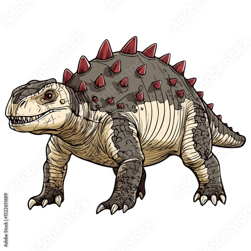 ankylosaur, ancient animal, vector, transparent background, creature, ankylosaurus, animal, dinosaur, isolated, dino, nature, wildlife, wild, prehistoric, jurassic, big, ancient