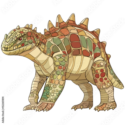 ankylosaur, ancient animal, vector, transparent background, creature, ankylosaurus, animal, dinosaur, isolated, dino, nature, wildlife, wild, prehistoric, jurassic, big, ancient