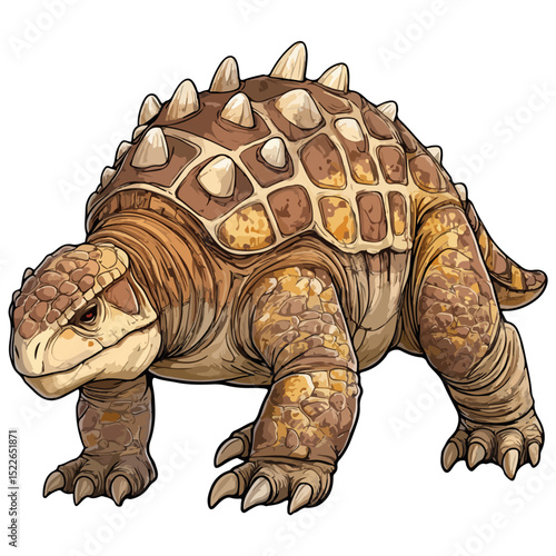 ankylosaur, ancient animal, vector, transparent background, creature, ankylosaurus, animal, dinosaur, isolated, dino, nature, wildlife, wild, prehistoric, jurassic, big, ancient