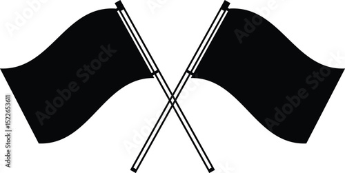 2 crossed color guard flags eps vector file black flags illustration file digital file silhouette 