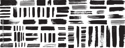 Grunge Brush Strokes Vector Set, Isolated on White Background