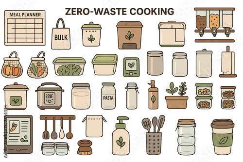 Creative and organized zero-waste cooking tools and techniques for sustainable meal planning