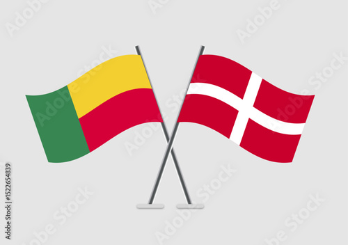 Benin and Sovereign Military Order of Malta vector flags symbolizing international bond