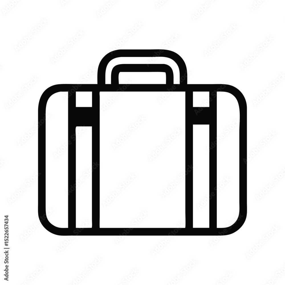 Travel suitcase vector illustration. Classic luggage symbol for tourism, vacation, adventure, journey, packing, airport, or trip design Travel suitcase vector illustration. Classic luggage symbol for tourism, vacation, adventure, journey, packing, airport, or trip design