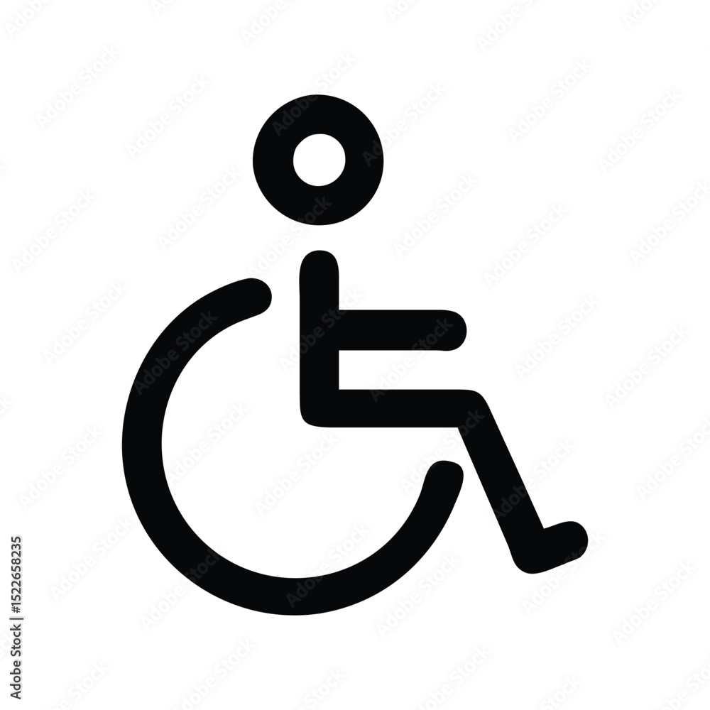 Wheelchair accessible icon vector illustration. Classic accessibility symbol for disability, mobility, inclusion, support, health, or universal design Wheelchair accessible icon vector illustration. Classic accessibility symbol for disability, mobility, inclusion, support, health, or universal design