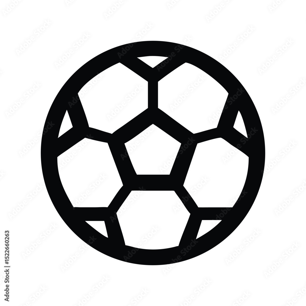 Obraz premium Soccer ball icon vector illustration. Classic sports symbol for game, competition, team, ball, goal, field, athletic, or recreation desig