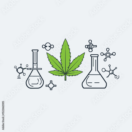 Cannabis Science and Chemistry Vector Graphic