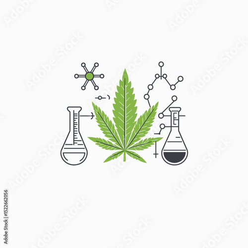 Cannabis Science and Chemistry Vector Graphic