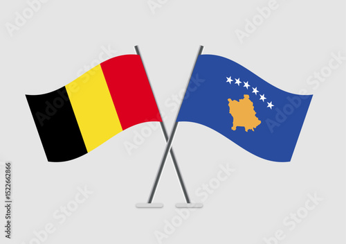 Belgium and Kosovo vector flags in minimal crossed perspective