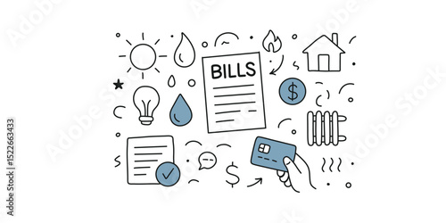 utility bill payment online, bill for electricity, water, and heating
