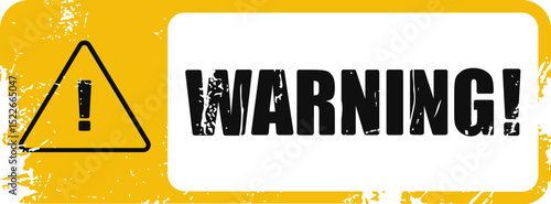 Warning sign label. Warning and caution label on white background. Vector isolated.