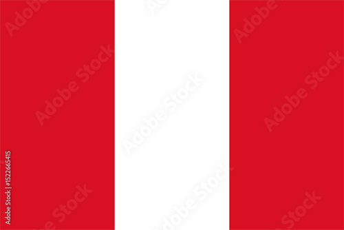 The flag of Peru, with accurate proportions and official colors. Vector image.