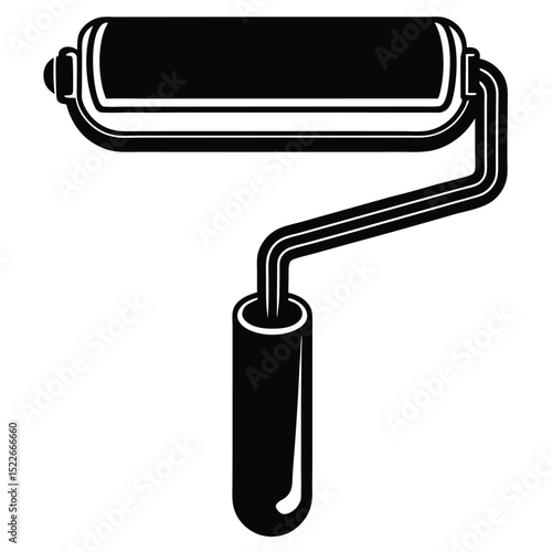 Paint roller icon in simple style painting equipment illustration