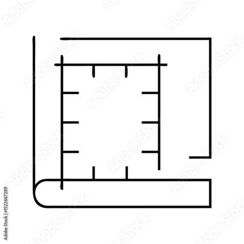 Blueprint icon vector illustration. Classic architectural symbol for construction, design, engineering, planning, or technical drafting