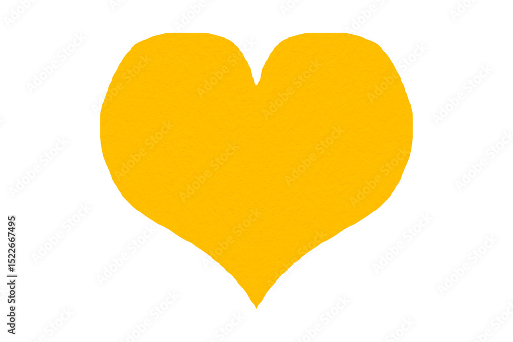 Yellow paper heart shape isolated on transparent background. Valentine's Day. Red heart with shadow. Love. Illustration. Yellow paper heart shape isolated on transparent background. Valentine's Day. Red heart with shadow. Love. Illustration.