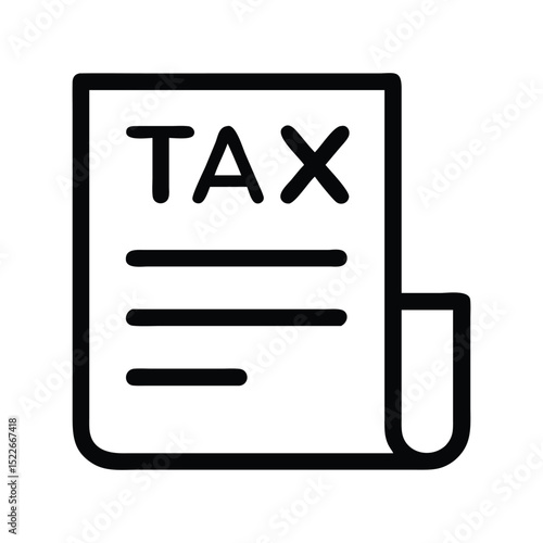 Tax document icon vector illustration. Classic financial symbol for accounting, taxation, IRS, paperwork, money, audit, or economy design