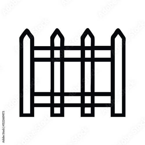 Fence icon vector illustration. Classic boundary symbol for security, property, enclosure, protection, garden, construction, or privacy design