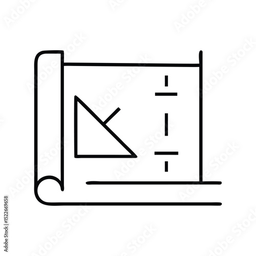 Blueprint icon vector illustration. Classic architectural symbol for construction, design, engineering, planning, or technical drafting