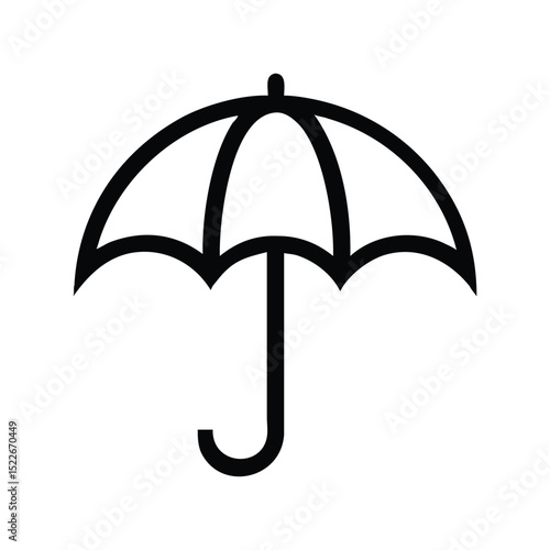 Umbrella icon vector illustration. Classic weather symbol for rain, protection, travel, outdoor, safety, climate, or accessory design