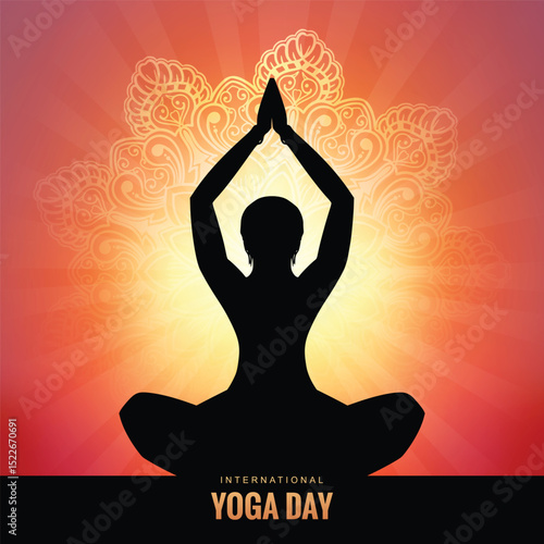 Beautiful international yoga day background for peace and wellness