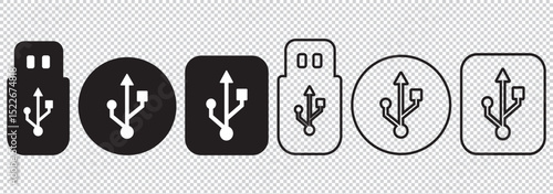 Usb stick icon set, simple vector symbol EPS 10