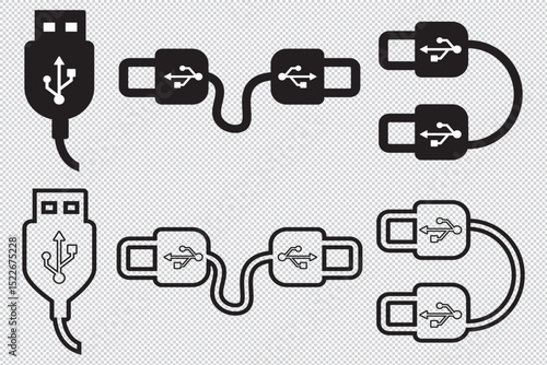 Usb stick icon set, simple vector symbol EPS 10