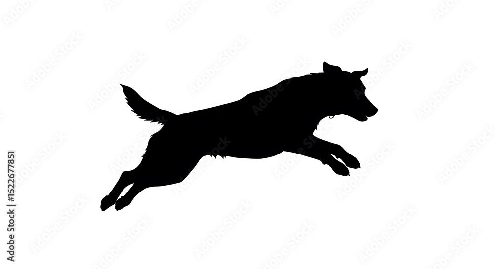 Leaping Dog Silhouette Leaping Dog Silhouette