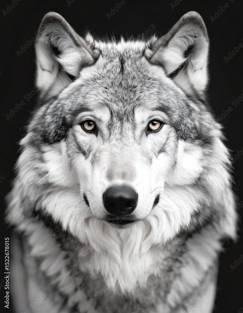 Fototapeta premium close up image of a wolf looking at camera