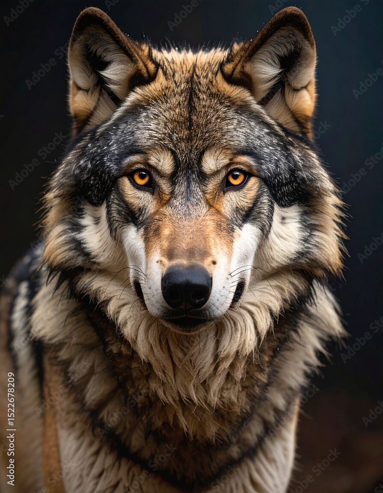 Fototapeta premium close up image of a wolf looking at camera