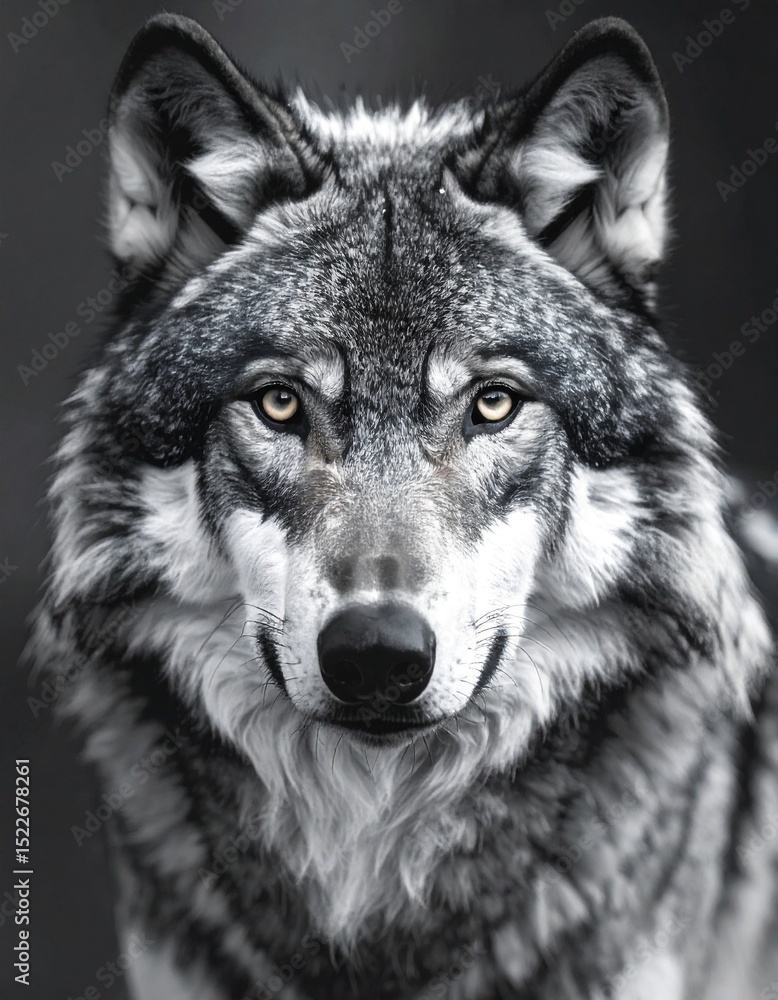 Obraz premium close up image of a wolf looking at camera