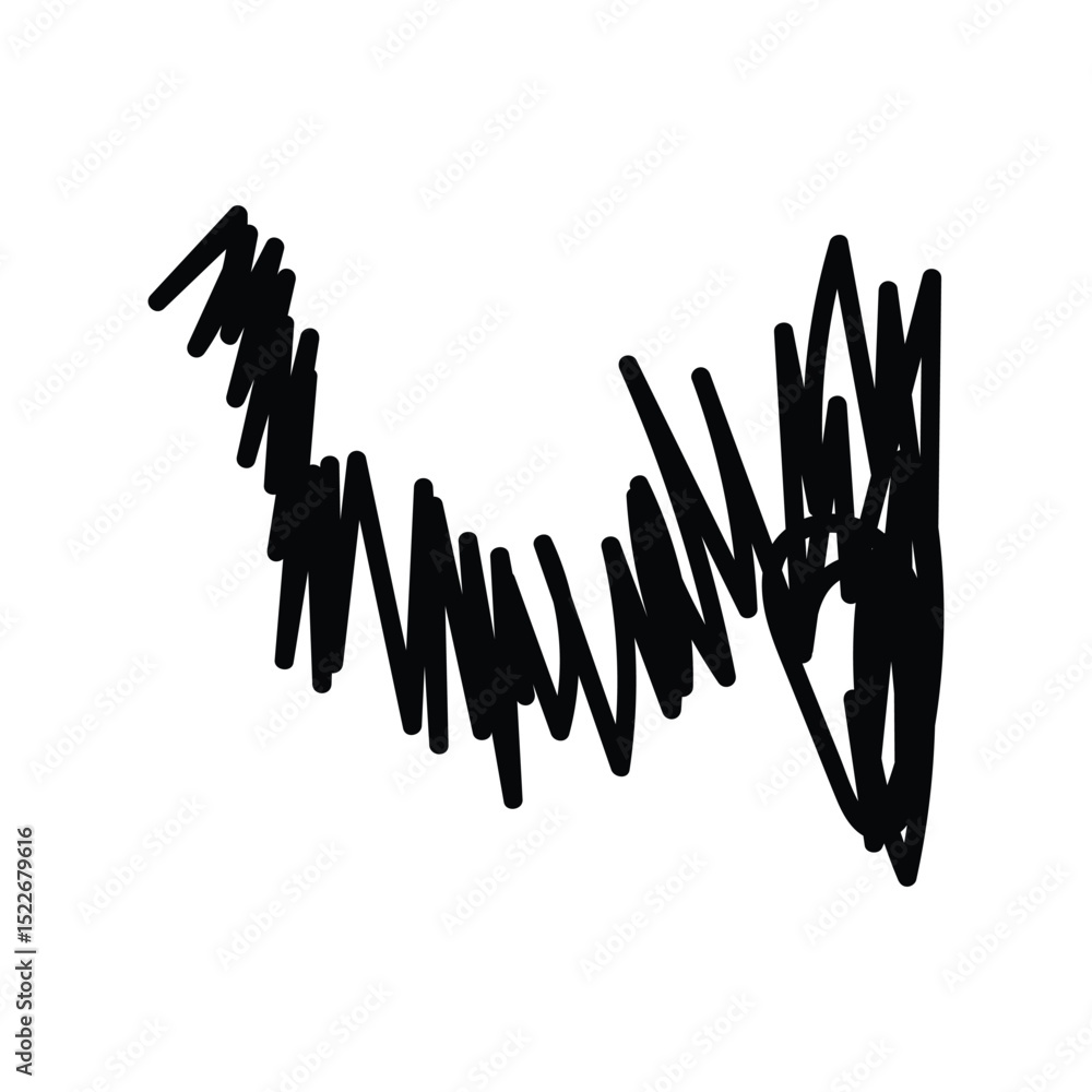 Fototapeta premium Chaotic Scribbled Line Art, Expressing Motion