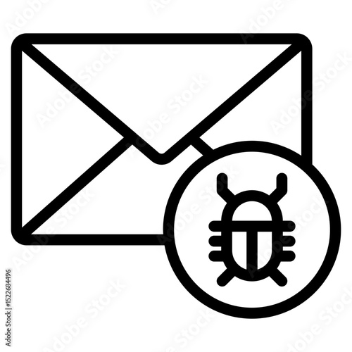 Email virus icon in vector illustration
