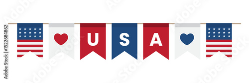 fourth of July bunting USA independence day. vector illustration
