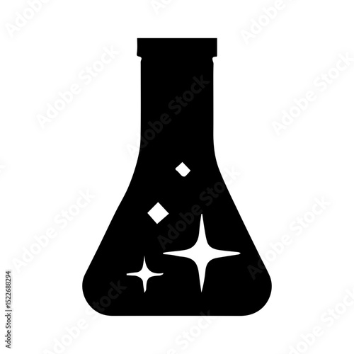 Lab flask icon set. Natural pharmacology symbol