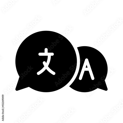 Modern Communication Icon Language Translation. Represents translation, multilingual options, or global communication.