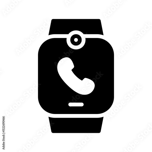 Modern Communication Icon Smartwatch Call. Represents making calls on a smartwatch for mobile convenience.