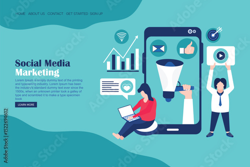 Social Media Marketing Landing Page concept
