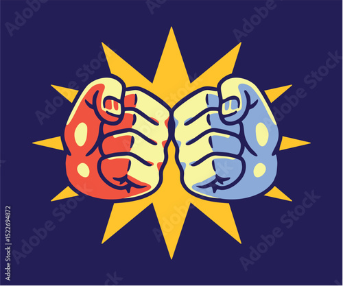 fist bump vector illustration isolated dark background
