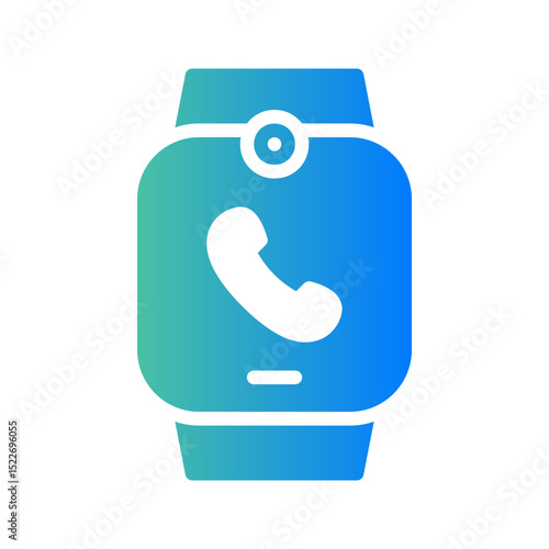 Modern Communication Icon Smartwatch Call. Represents making calls on a smartwatch for mobile convenience.
