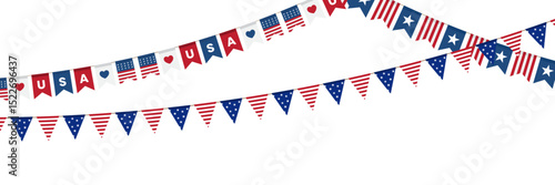 fourth of July bunting USA independence day. vector illustration