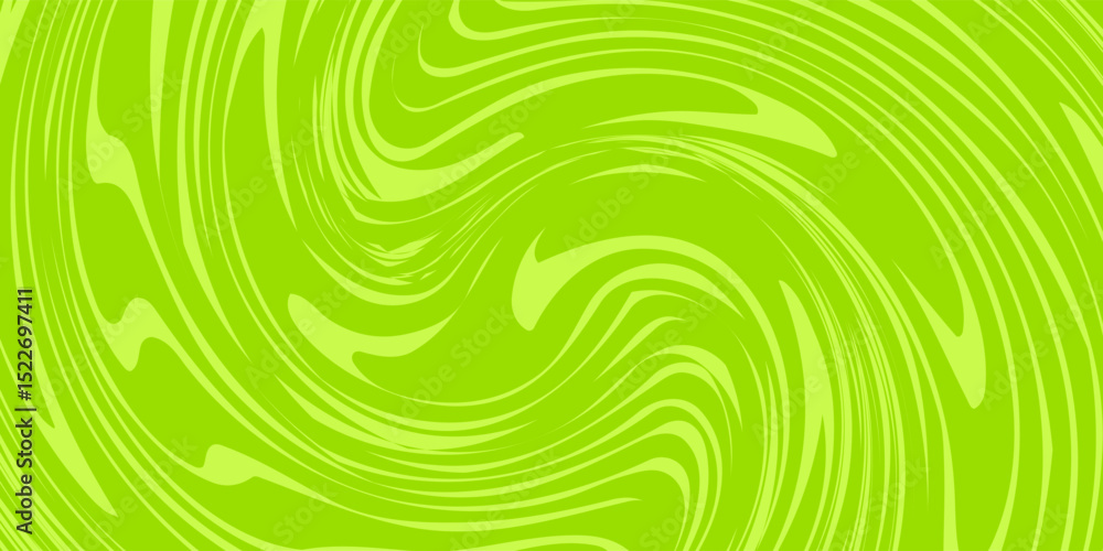 Fototapeta premium Abstract green background with hypnotic wavy lines pattern. Fresh and natural background