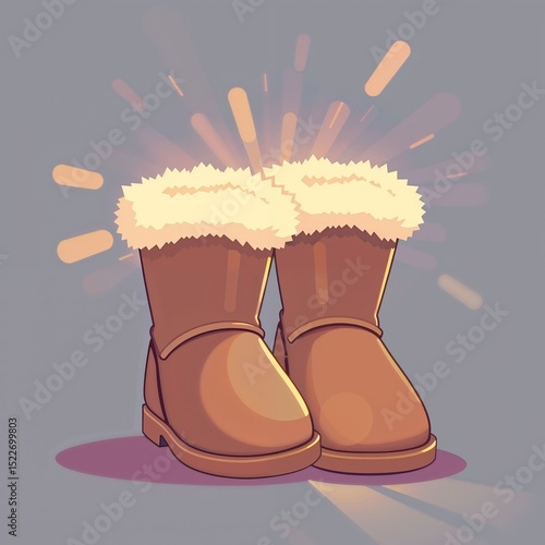 ugg boots, ugg, uggs with fluffy lining on soft background  