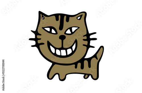 Hand drawn cat illustration coloring