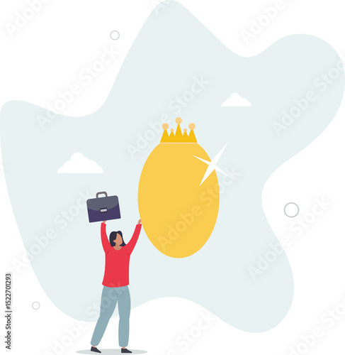 Golden egg investment, precious retirement pension fund, wealth or saving, 401k or IRA, prosperity or valuable asset concept. character life .