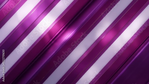 Abstract Video of Diagonal Purple and White Striped Glossy Surfaces
