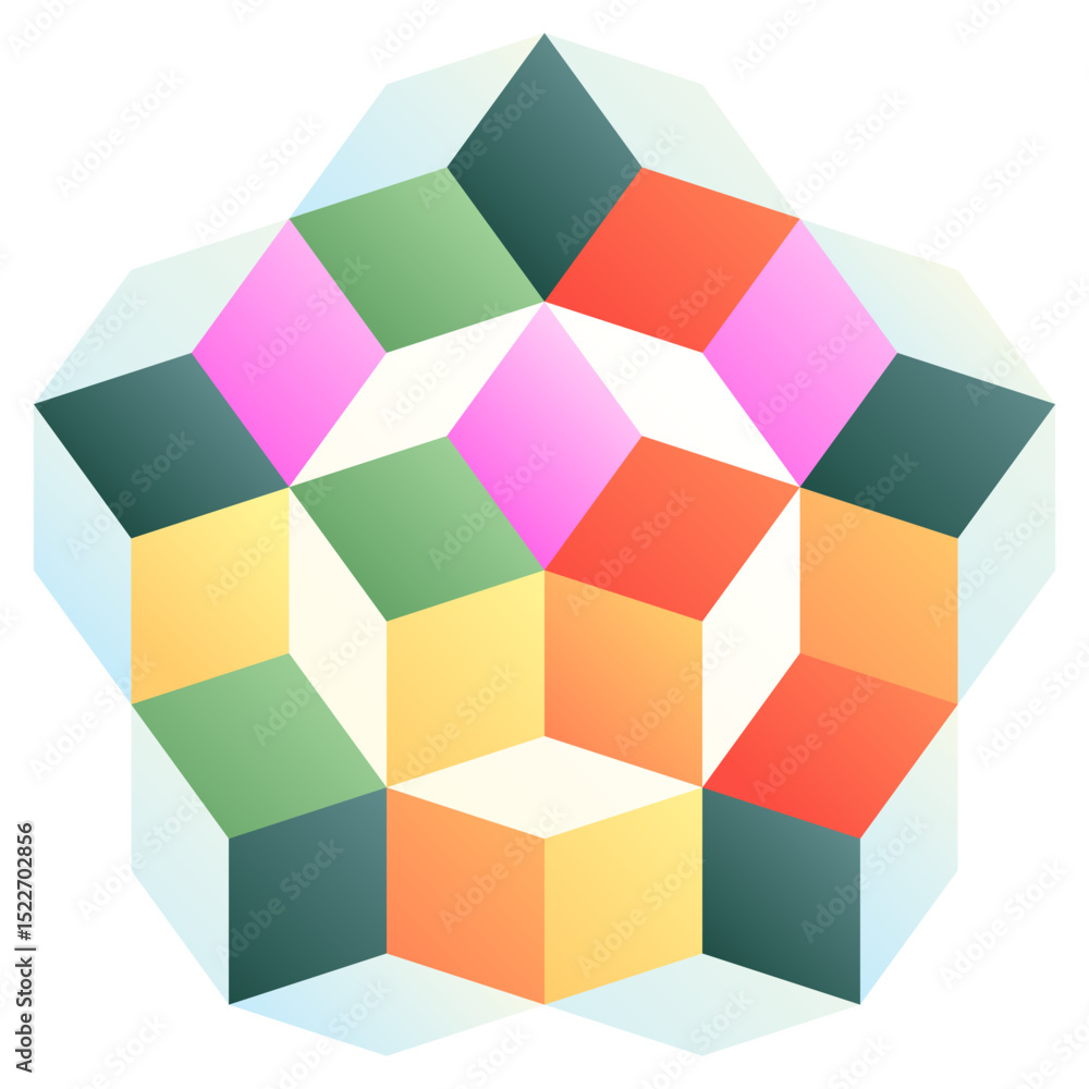 Obraz premium Quasicrystal. Editable vector icon, coloured.