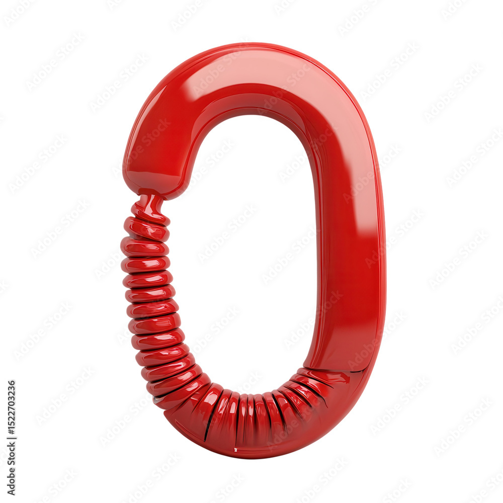 Red Telephone Cord Old Style Bright Tone Design Retro Phone Red Colour on transparent background Red Telephone Cord Old Style Bright Tone Design Retro Phone Red Colour on transparent background