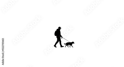 Wallpaper Mural Silhouette of a Person Walking Dog Torontodigital.ca